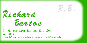 richard bartos business card